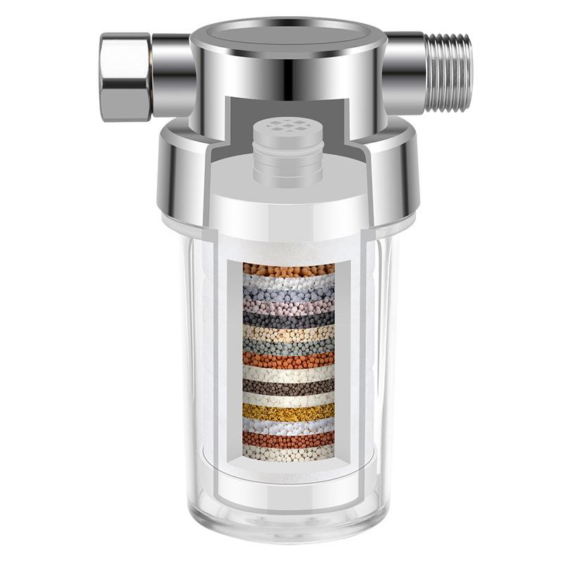 15-Layer, 20-Level Granular Shower Filter with PP Cotton & Activated Carbon - Eliminates Residual Chlorine for Purified Bathroom Water