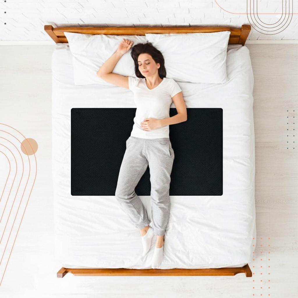 Grounding Mat for Bed 27x60 Inch Anti Slip Earthing Mat with 4.6ft Cord for Bed Chair Yoga Relaxing Sleeping and Working