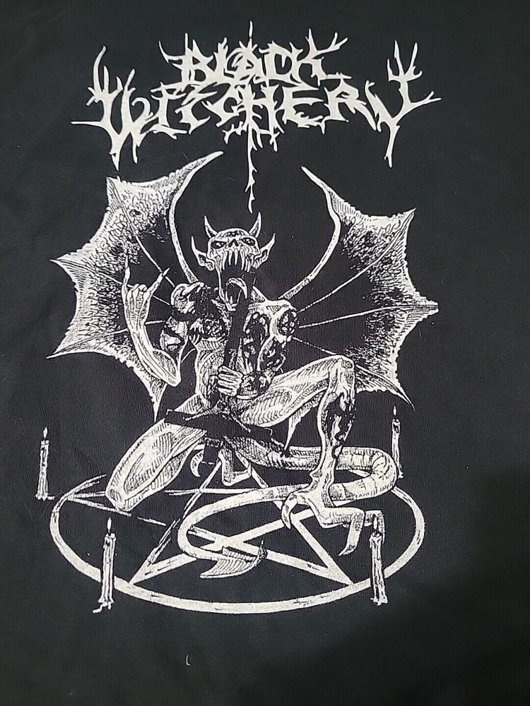 Черная футболка с логотипом группы Black Witchery Черная 100% хлопок BT718 Унисекс S