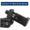 Universal Smartphone Mount Holder – Compatible with Tripods & Stands (1/4 Inch Screw). Rotates 360° for Vertical & Horizontal Adjustments. Secure
