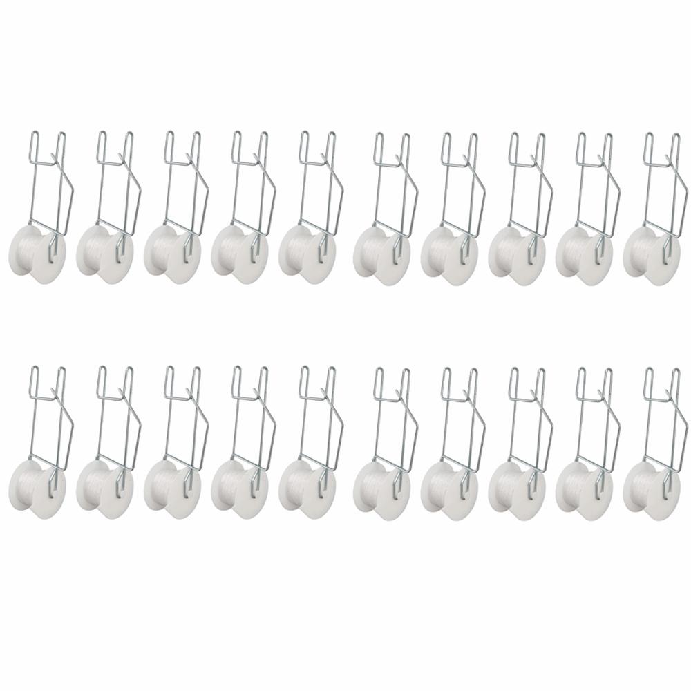 

20PCS Galvanized Steel Wire Tomato Roller Hooks PP Rope 15m /49.2ft Length Plant Climbing Hooks Easy To Use Adjustable