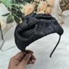 Textured Bowknot Fascinator Dark Hairpiece for Costume Parties Studded with Bowknot Headband for Wedding