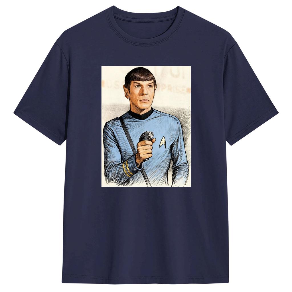 Mr Spock Stars Treks T Shirt Summer Leisure T Shirts Mens Cotton Crew Neck Oversized Top Tees Short Sleeve Y2K Funny Tshirt