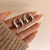 Unusual Solid Stainless Steel  Yin Yang Huggie Hoop Earrings for Women Chunky Statement Taiji Thick Ear Hoops Trend