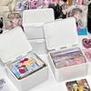 Pure White Flip-Top Desktop Storage Box with Ins Style Sticker