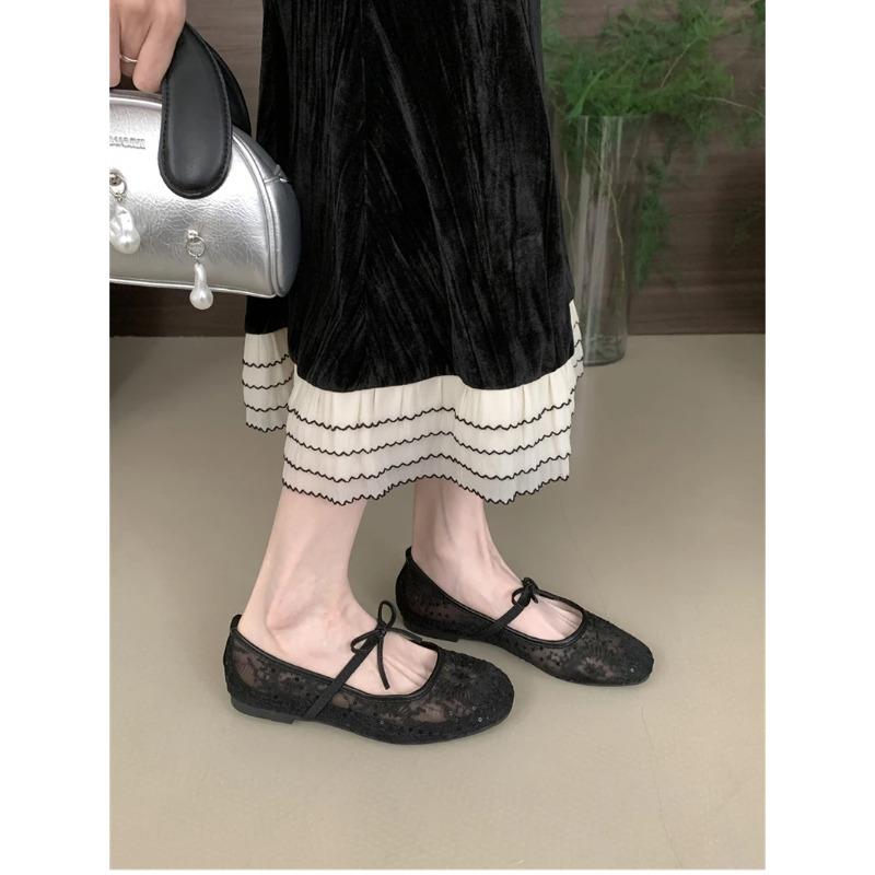 Spring Lace Women Mary Jane Shoes Fashion Slip On Comfort Street Style Soft Sole Female Dress Flats Shoes