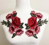 1/5 Pairs Rose Flowers Patch Sew on Cloth Embroidered Floral Applique Decorative Patches Scrapbooking Embroidery Iron on Patches