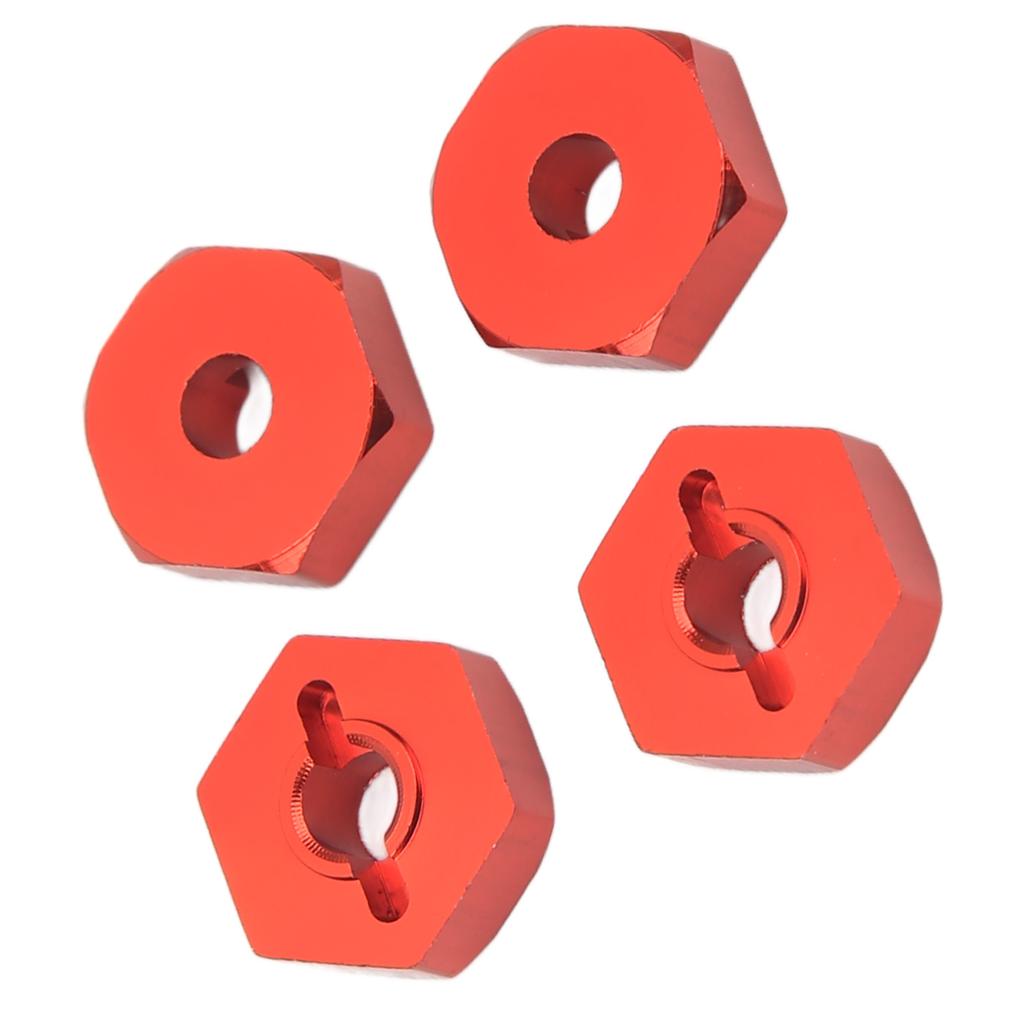 4 PCS RC Wheel Hex Hub Adapter Aluminum Alloy RC Hex Coupler Parts for Traxxas E Revo 1 16 RC Car Red