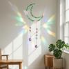 Crystals Suncatcher, Hanging Moon Butterfly Sun Catcher with Glass Prisms for Windows, Healing Crystal Decor for Home, Gift for Christmas Birthday