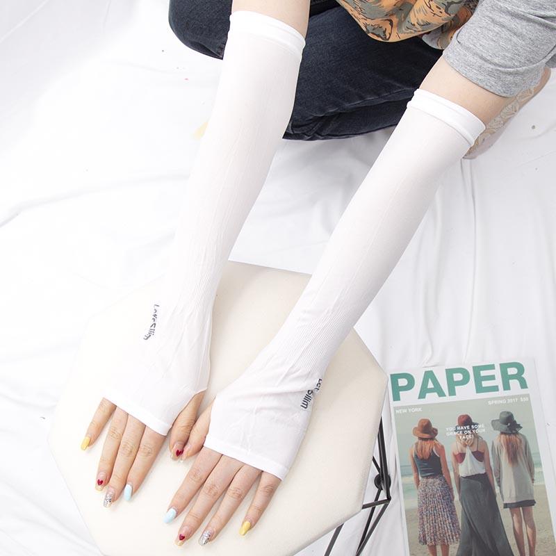 

1 Pair Unisex Summer Finger Sleeve Ice Cool Wearing High Elastic Elbow Spring Outdoor Riding Fingerless Fishing Ice Silk Sleeves One Size