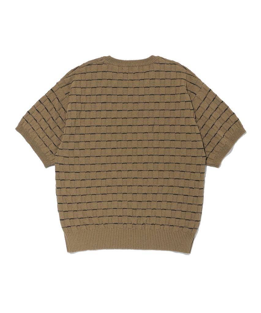 IEY Waffle Short Sleeve Knit Beige