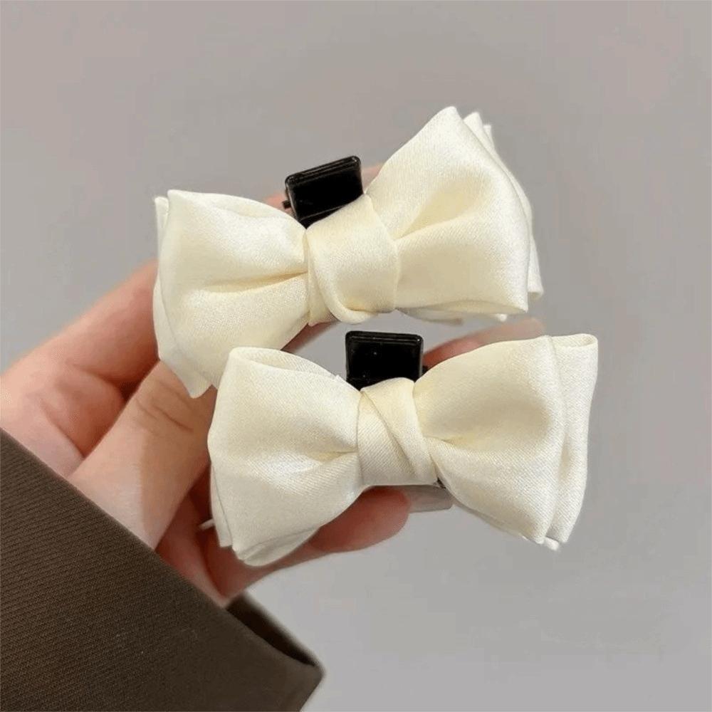 2pcs Sweet Headdress Satin Hair Clips Non-Slip Mini Shark Clip Hair Styling Clip Hair Accessories