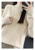 2025 Autumn/Winter Women's Loose Warm Knit Pullover with Half-High Neck and Raglan Sleeves in Korean Style