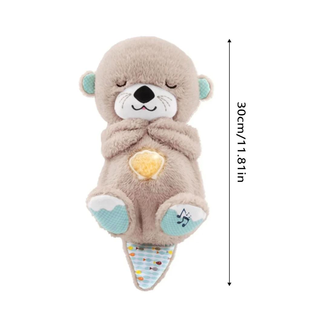 Atmender Otter, Schlaf- und Spielkamerad, Otter, musikalisches Plüschtier für Babys mit Licht und Ton, sensorisches und bequemes Geschenk für Neugeborene