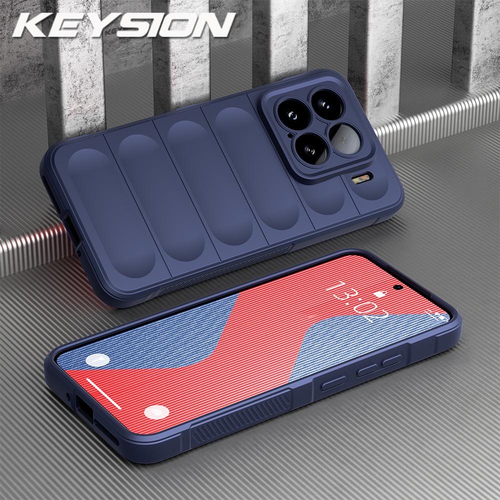 KEYSION Shockproof Matte Case for Xiaomi 15 5G 15 Pro Anti-skid Soft Silicone Phone Back Cover for Xiaomi 15 Pro 5G