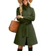 Women's Fashion Solid Color Round Neck Zipper Long Sleeve Pocket Casual Plush Coat