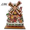 Kerstman Bureau Centerpiece Kerst Windmolen Houten Ornament, Decoratief Ambacht met Draaiend Peperkoekhuis Tafeldecor Bladen, Handgemaakt