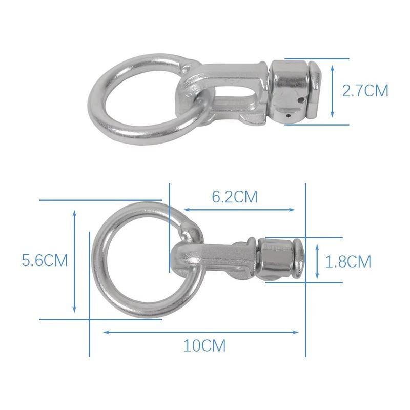 2PCS L-Track Double Stud Tie Down Fitting With O Ring Fixed Anchor Point Tie Down Strap Accessories