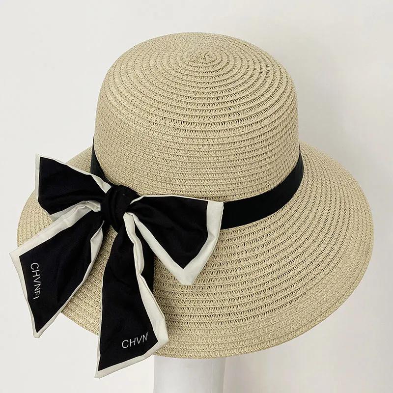 WTEMPO Casual Breathable Bow Sun Hats Women's Summer Large Brim Versatile Sun Protection Outdoor Bucket Hats