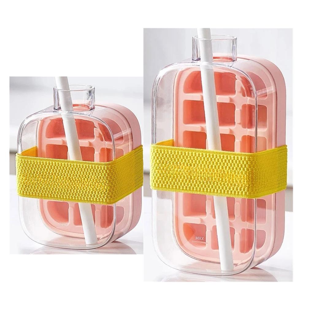 Whiskey Ice Cream Silicone Water Bottle Ice Cube Maker Portable Silicone Freezer Ice Trays Zero-contact Pressure Ice Cube Mold