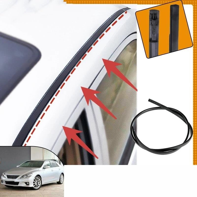 For Mark X X130 2010-2019 Car Roof Gutter Rubber Strip Waterproof Sealant Seal Strip Roof Sealing Strip Weather Strip (2pcs)