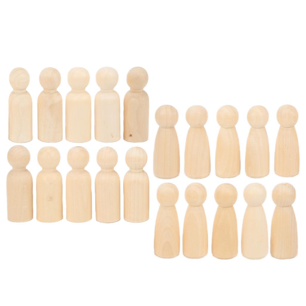 10 Pcs Wooden Peg Doll 75mm 3.0in Safe BurrFree Develop HandsOn Skills DIY Accessories for Decoratio