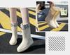 Women's Mid-Calf Fashion Waterproof Rain Boots, Thick-Soled Non-Slip, Wear-Resistant, Plus Velvet for Warmth