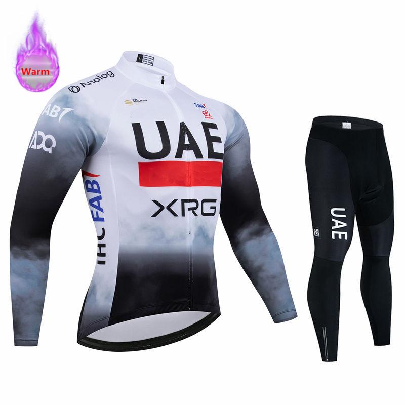 

Команда ОАЭ 2025 Зимняя Велосипедная Одежда Термо Флисовый Велосипедный Джерси Комплект Одежда для MTB Шоссейного Велосипеда Униформа Ropa Ciclismo Invierno 5XL
