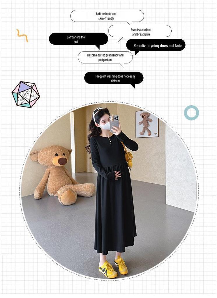 2026 Spring Korean Slimming Versatile Maternity Dress