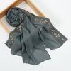 Woman Muslim Chiffon Hijab Scarf Ramadan Long Shawl Floral Embroidery Fashion Islam Solid Turban Headscarf Headwrap170*70cm