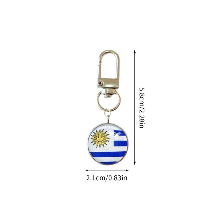 10PCS/Lot Trend Football Keychains Feature Bright Country Flags Rustproof Alloy And Glass Backpacks Decoration