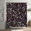 Green and White Shower Curtain Flower Patterned Bath Decoration for Home Bathroom Decorations Waterproof Fabric