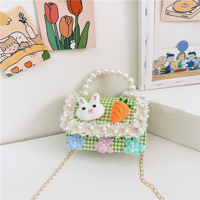 

Adorable Pearl Handbag For Kids Featuring Cute Rabbit Design Perfect For Little Girls Green Square