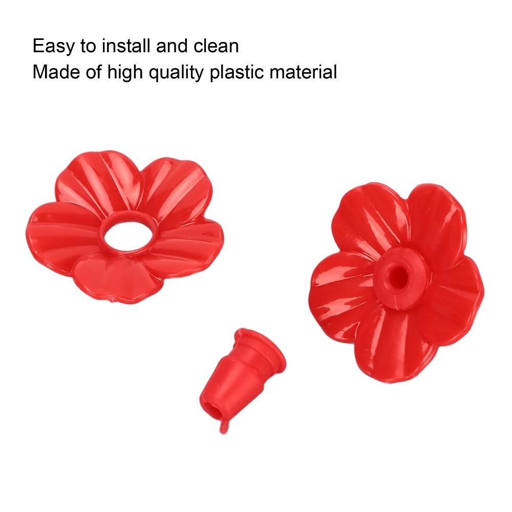 30 Sets Plastic Bird Feeder Replacement Flowers Multicolor Hummingbird Feeder Parts  Garden Use