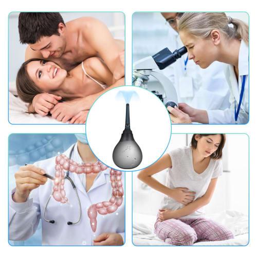 Ninonly Enema Device, Multi-Purpose Irrigator, 280ml Large Capacity, Backflow Prevention Function, Manual Pump, Lotion Injector, Syringe, Unisex, Sili