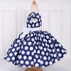 Girls Polka Dot Short Sleeve Bow Dress Kids Formal Party Gown 3-12 Years Old