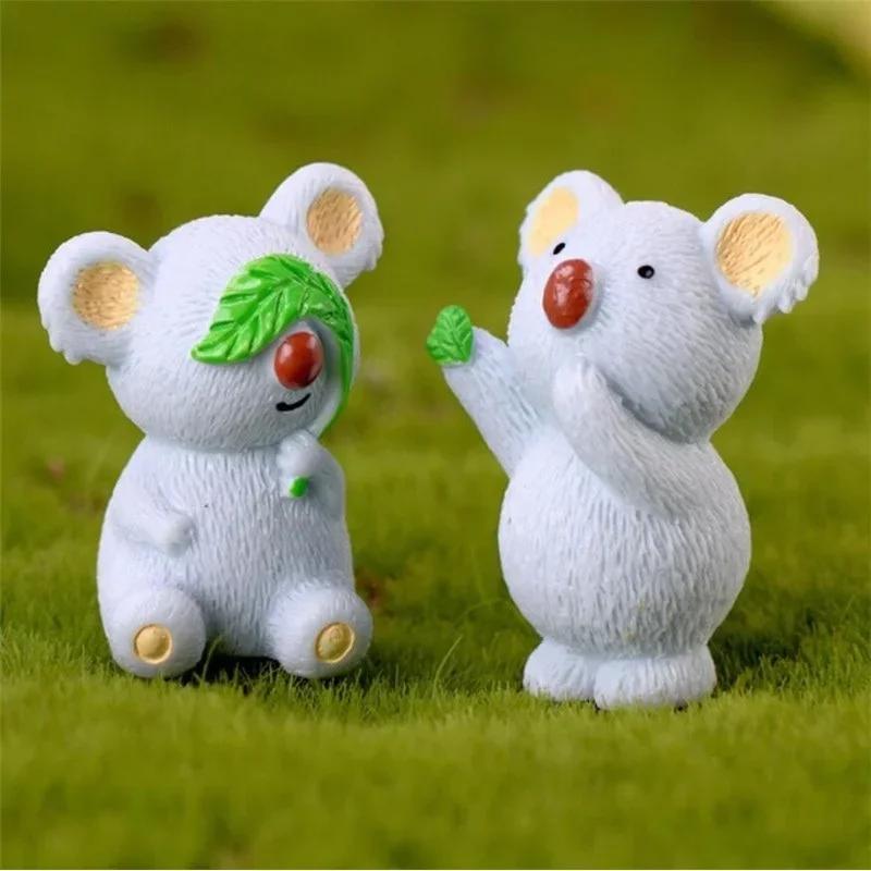 Home Decoration Accessories Lovely Koala Bear Mini Animal Model Figurine Different Posture Room Micro Landscape Resin Crafts