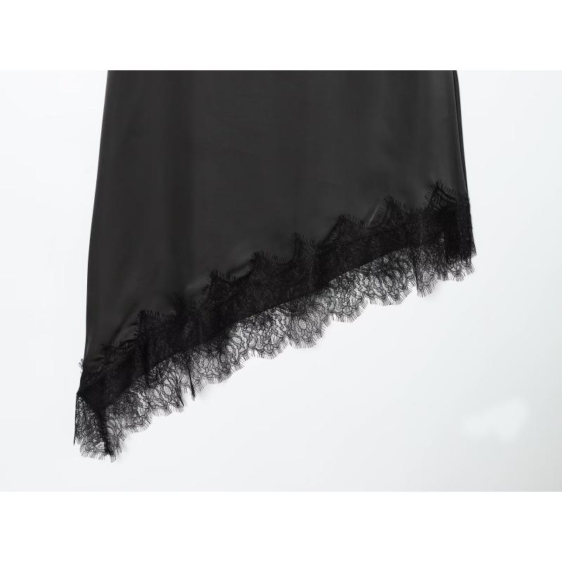 2025 Stylish European & American Lace Silk Satin Skirt - Sexy, Fashionable Women's Clothing