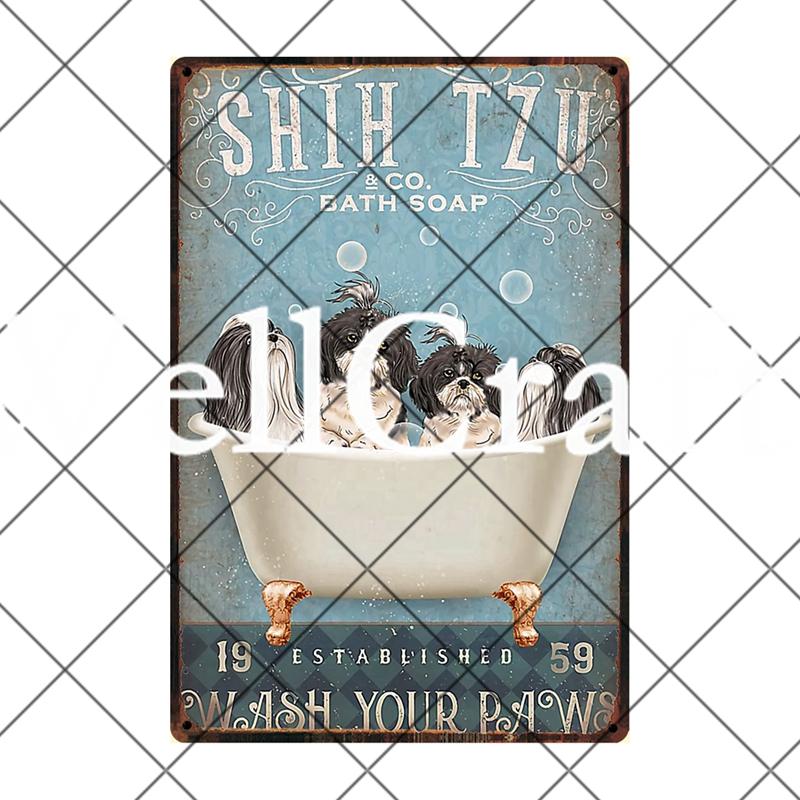 [ Wellcraft ] Pet Shih Tzu Dog You Are My Sunshine Beer Bath Shop Art Metal Tin Sign Wall Poster Iron Painting Pub D-14 20*30 CM