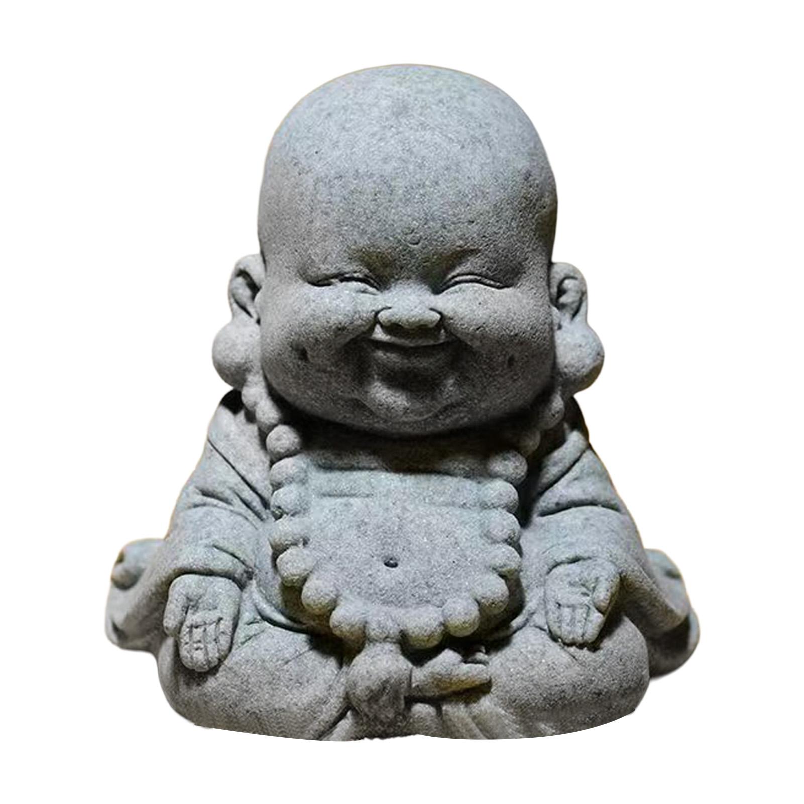 

Mini Green Sandstone Buddha Statue Chinese Style Desktop Decoration Small Landscape Fish Tank Ornaments