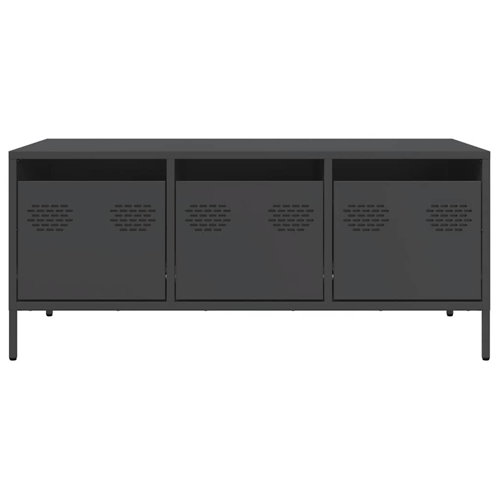 Vidaxl Coffee Table, Black, 101.5X50X43.5 Cm, Steel