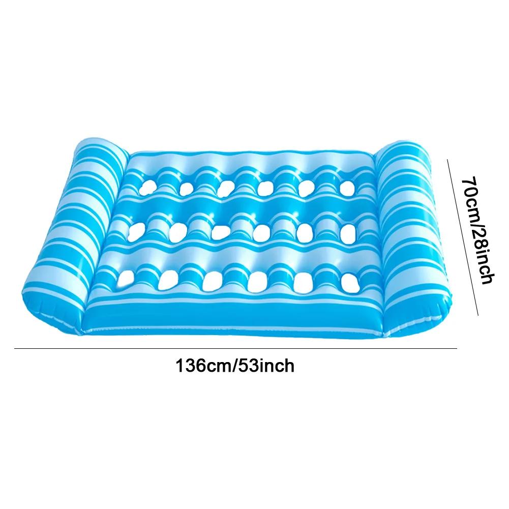 Inflatable Floating Bed Portable Floating Lounger Air Mattress Foldable Swimming Pool Air Mattress Outdoor Swimming Toys