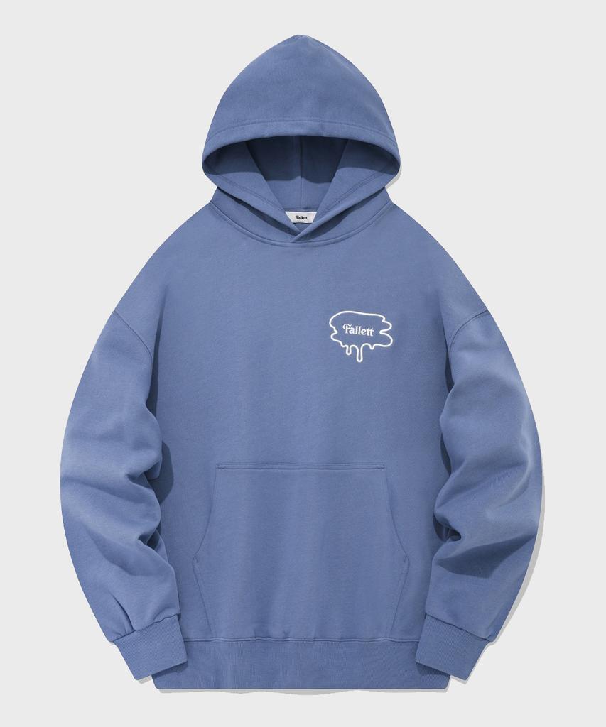 Brush Logo Hoodie Dusty Blue