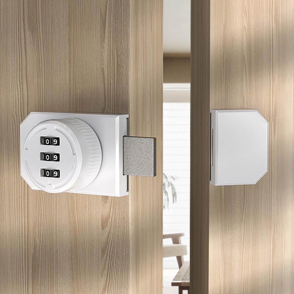 3 Digit Password Cabinet Locks No-Punch Combination Door Lock with Combination Latch for Closet Door Barn Door
