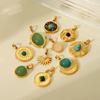 European American Style Light Luxury Natural Stone Titanium Steel Pendant Jewelry Accessories