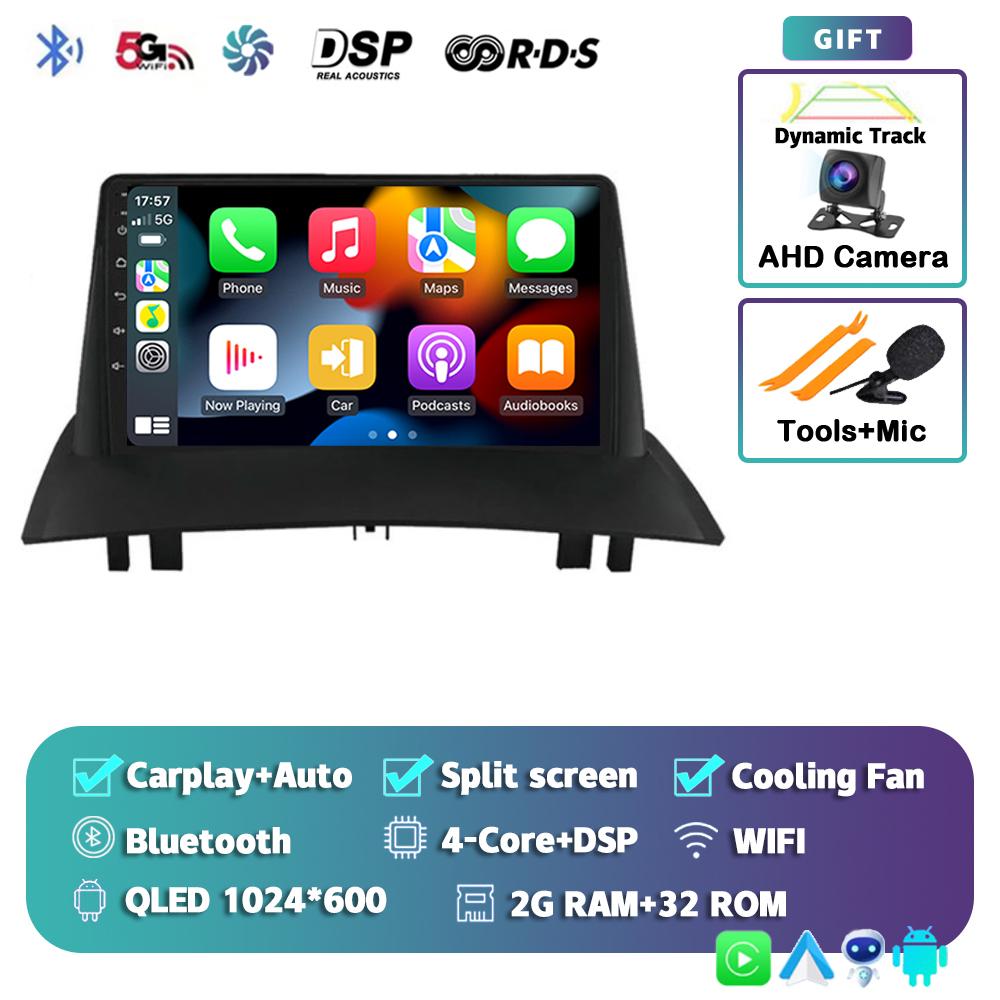 

Автомагнитола Android 14 Carplay Auto для Renault Megane 2 2002 - 2006 2007 2008 2009 Мультимедийный плеер Стерео GPS DSP WIFI+4G Видео