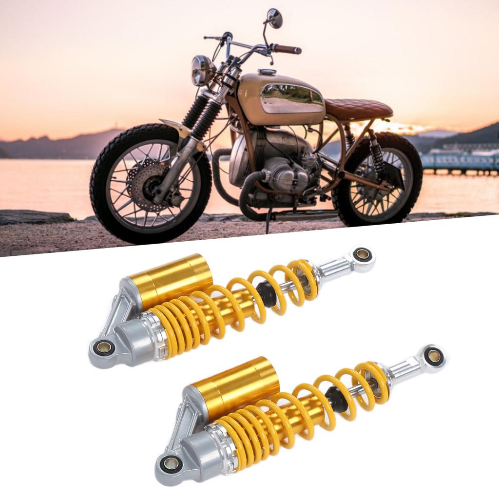 Pair 340mm Motorcycle Shock Absorber Rear Suspension Spring Universal for ATV SUVYellow