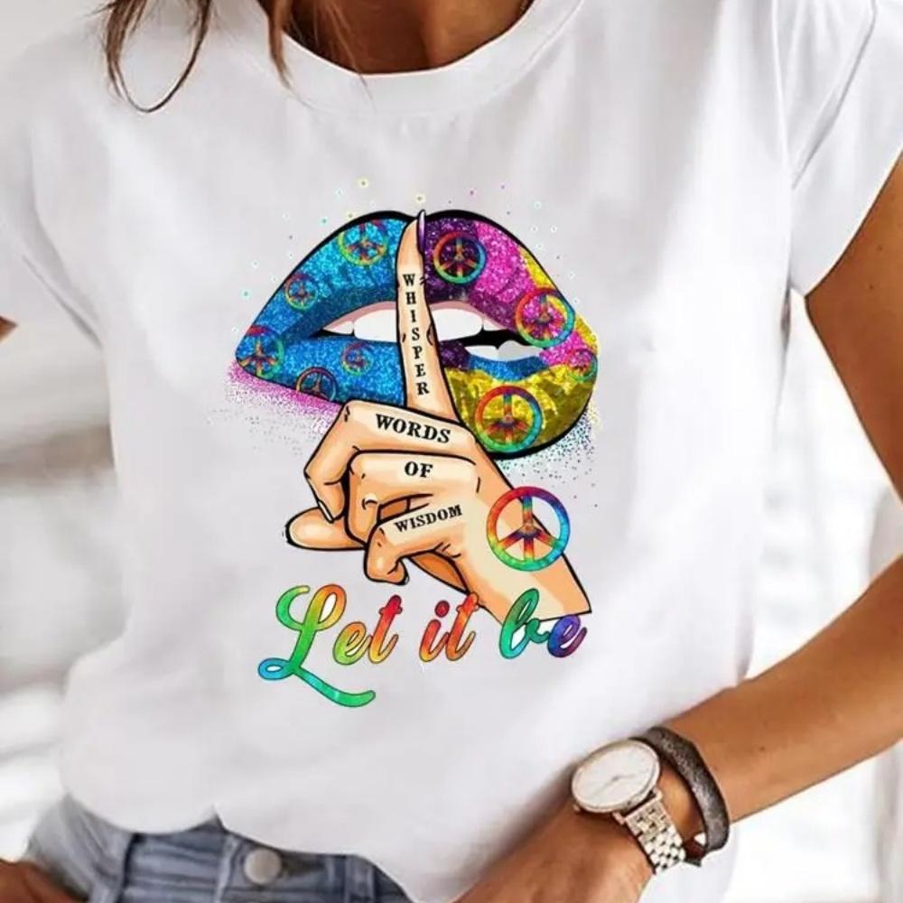 Butterfly Trend 90s Casual Top Clothes Female Short Sleeve Print Tshirts Fashion Oneck T Clothing for Women Graphic Tee
