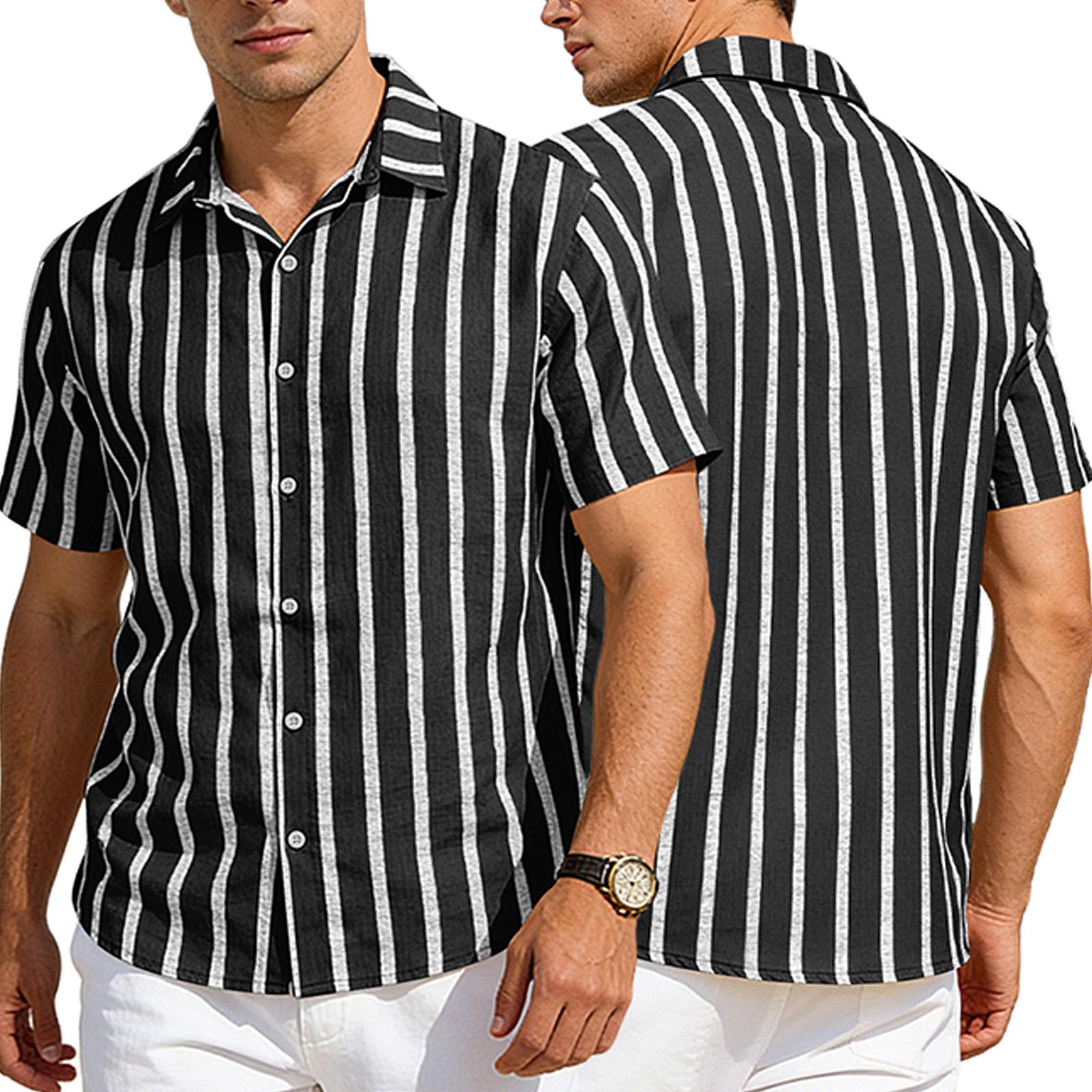 

Men s Shirt With Turn-down Collar And Short Sleeves – Casual, Sophisticated T-shirt L чёрный