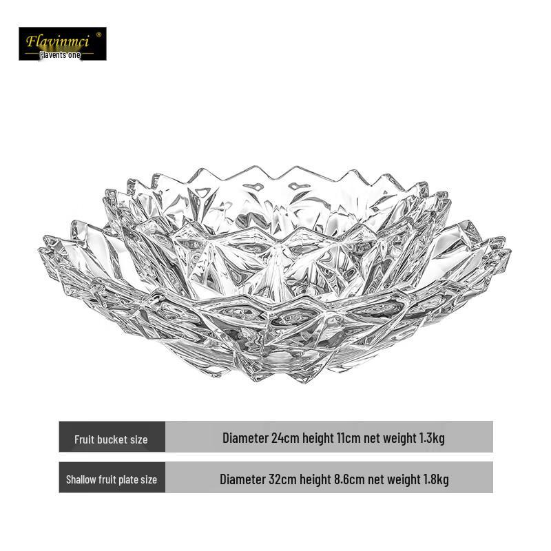 Flewentz Nordic Crystal Glass Fruit & Snack Serving Platters